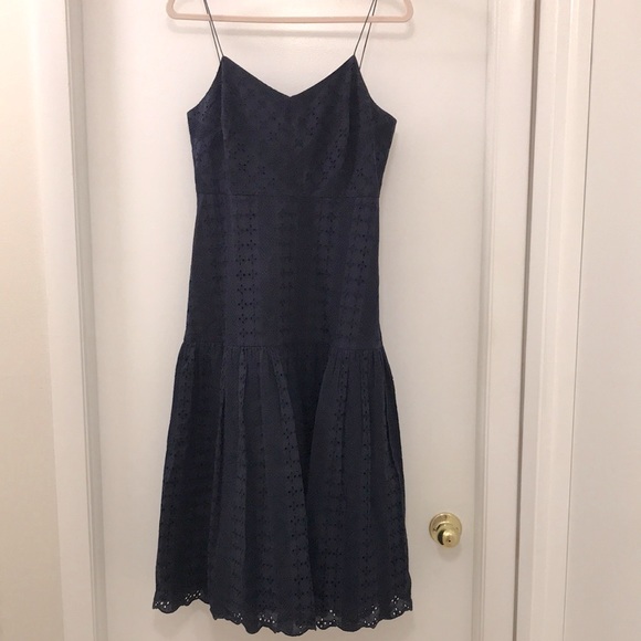 J. Crew Dresses & Skirts - JCrew size 6 Navy eyelet dress.